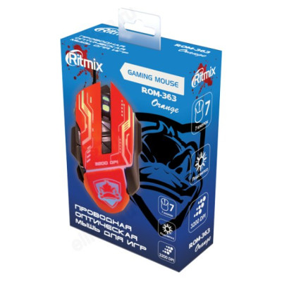Мышь RITMIX ROM-363 Orange, игровая-2
