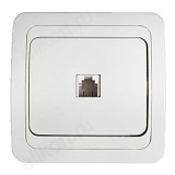 Розетка компьютерная одинарная RJ-45 CLASSICO белая 2131 IN HOME