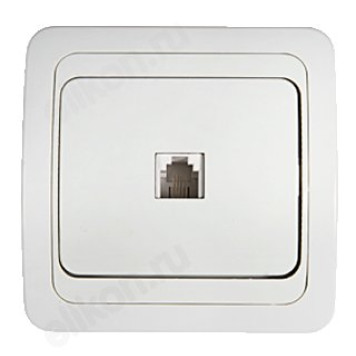 Розетка компьютерная одинарная RJ-45 CLASSICO белая 2131 IN HOME