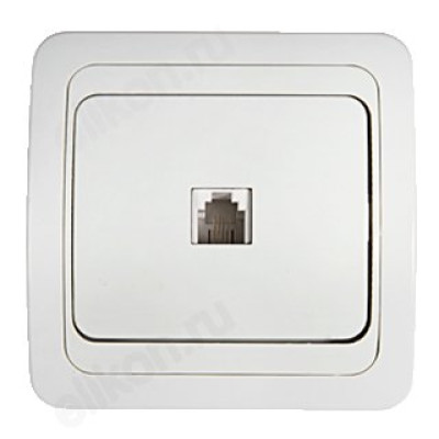 Розетка компьютерная одинарная RJ-45 CLASSICO белая 2131 IN HOME