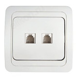 Розетка компьютерная двойная RJ-45 CLASSICO белая 2136 IN HOME