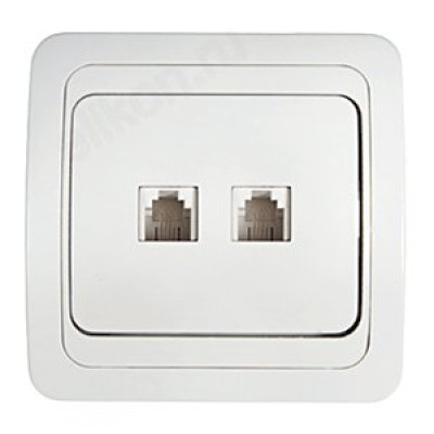 Розетка компьютерная двойная RJ-45 CLASSICO белая 2136 IN HOME