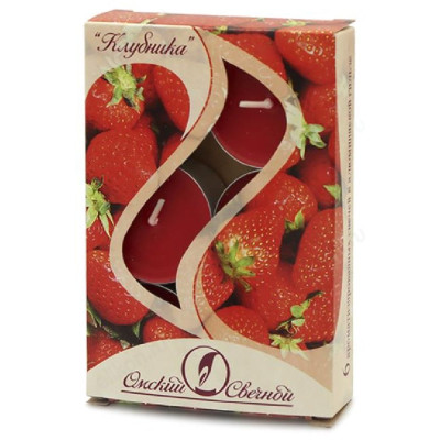 Свеча ароматизированная Клубника гильза 001806