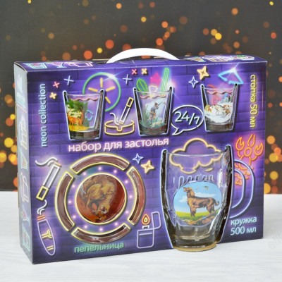 Набор стопок + пепельница + кружка Охота 1205-Д