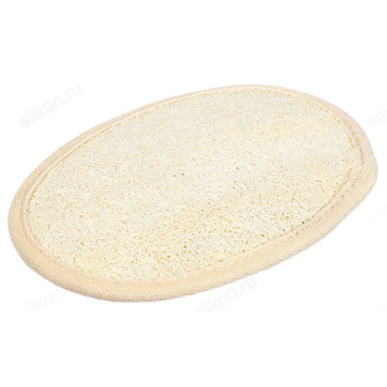 Мочалка из люфы/спонж овальный с хлопком, 11*16 см