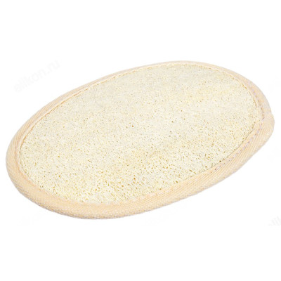 Мочалка из люфы/спонж овальный с хлопком, 11*16 см