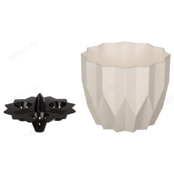 Кашпо для цветов Геометрия 0,8л 164-023 белый-2