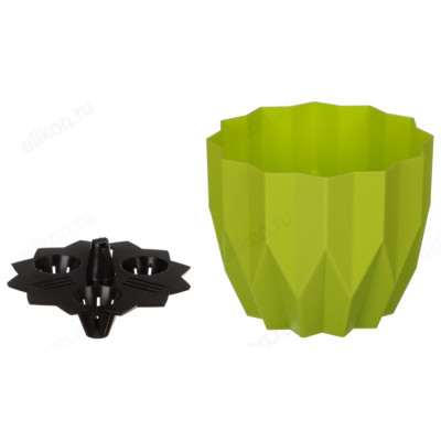 Кашпо для цветов Геометрия 0,8л 164-024 фисташковый-3