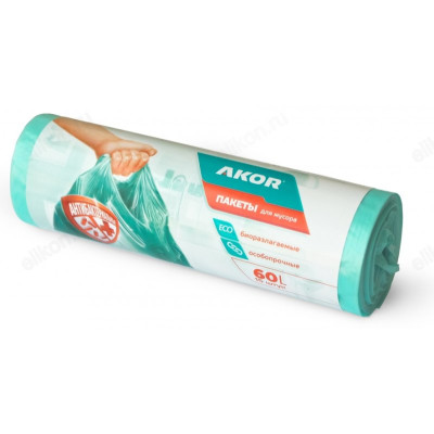 Мешки для мусора АНТИБАК+БИО 60л/15шт 205-105