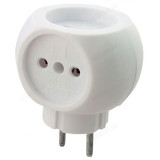 Тройник сетевой круглый 6А 33893 белый