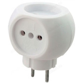 Тройник сетевой круглый 6А 33893 белый