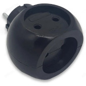 Тройник сетевой круглый 6А 37637 черный