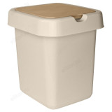 Ведро для мусора 25л Квадра с крышкой кофейный 4242