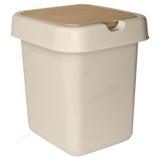 Ведро для мусора 25л Квадра с крышкой кофейный 4242