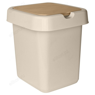 Ведро для мусора 25л Квадра с крышкой кофейный 4242