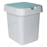 Ведро для мусора 25л Квадра с крышкой небесный 4242