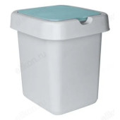 Ведро для мусора 25л Квадра с крышкой небесный 4242