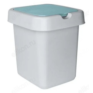 Ведро для мусора 25л Квадра с крышкой небесный 4242
