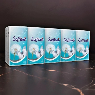 Платочки бумажные Soffione 3-х слойные 10шт/уп 504858