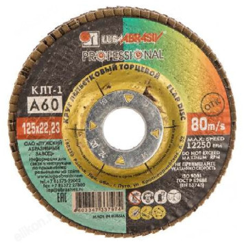 Диск лепестковый торцевой КЛТ1 125х22 А 60 ЛУГА 54587