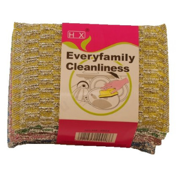 Губка поролон металлизированная нить 4в1 6023-1