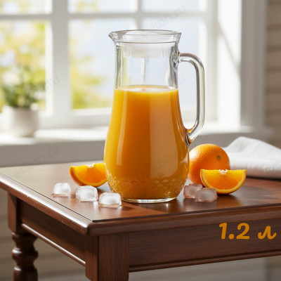 Кувшин стекло Крист с пластиковой крышкой 1,2л 878-515