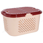Корзина для продуктов/кемпинга 23л беж/рубин