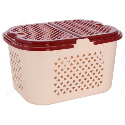 Корзина для продуктов/кемпинга 23л беж/рубин