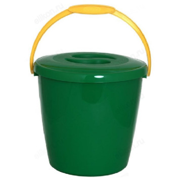 Ведро пластик 10л с крышкой мерное-2