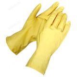 Перчатки латексные хозяйственные DGL027P с х/б напылением, р-р XL желтые