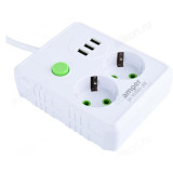 Удлинитель Amper 2,0м 2гн JH-1034U-2W белый