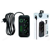 Удлинитель Amper 2,0м 3гн 10А 2500 Вт 4USB JH-1074U-2B черн.