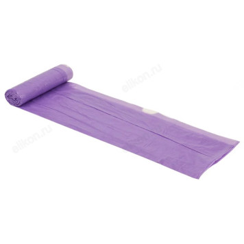 Мешки для мусора ПВД MUSFIO1 с завязками 60л (20шт,фиолетовые)