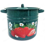 Кастрюля эмаль Клубника садовая 9л с1622.з*59 зел.
