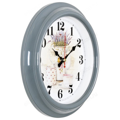 Часы настенные СН 2121-003 "Лаванда и чай" серый-2