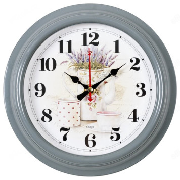 Часы настенные СН 2121-003 "Лаванда и чай" серый