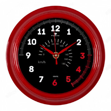 Часы настенные Рубин 2121-150 Спидометр красный