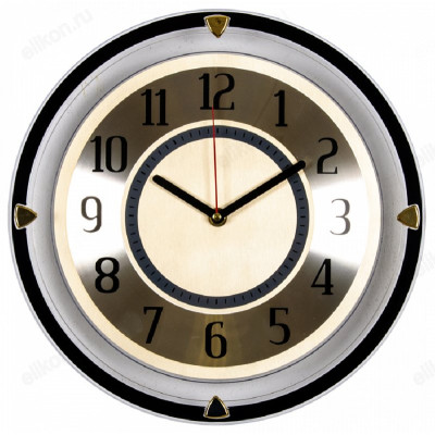 Часы настенные Рубин 3124-100 Золотая классика черн.