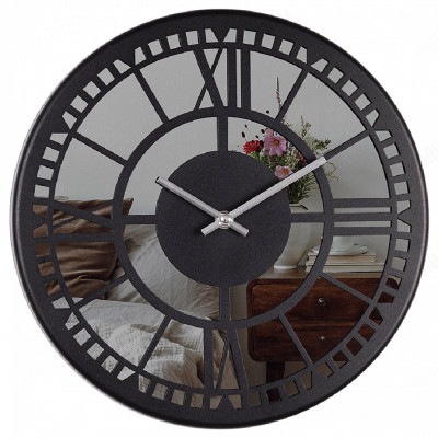 Часы настенные Рубин 3230-004 Классика металл/зеркало черн.