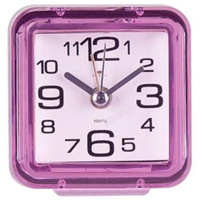 Будильник Рубин B1-004 7х7см розовый