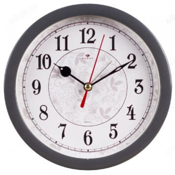 Будильник Рубин В4-009 Узор кварц 15см серый