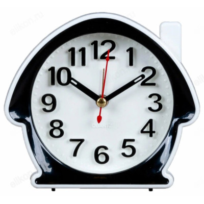 Часы-будильник Рубин В6-008 Классика кварц черн/бел
