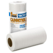 Салфетки из спанлейса в рулоне с перфорацией , 25х30см, 100шт РЫЖИЙ КОТ 002925