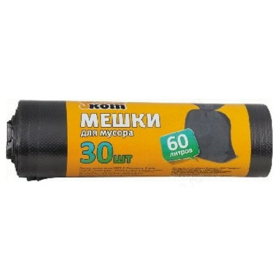 Мешки для мусора Рыжий кот 60л/30шт черные 003929