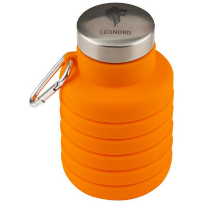 Бутылка складная силиконовая с карабином LEONORD LEO-01 РЫЖИЙ КОТ 004748-1