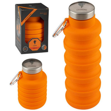 Бутылка складная силиконовая с карабином LEONORD LEO-01 РЫЖИЙ КОТ 004748