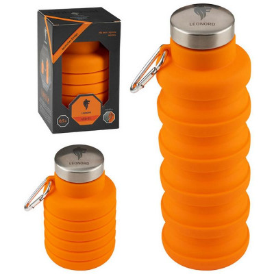 Бутылка складная силиконовая с карабином LEONORD LEO-01 РЫЖИЙ КОТ 004748