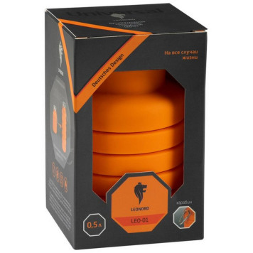 Бутылка складная силиконовая с карабином LEONORD LEO-01 РЫЖИЙ КОТ 004748-4