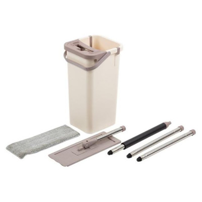 Швабра для пола 'MIRACLE' с насадкой из микрофибры и ведром с механизмом отжима РЫЖИЙ КОТ 004836-1