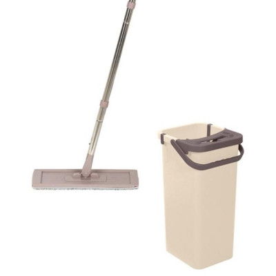 Швабра для пола 'MIRACLE' с насадкой из микрофибры и ведром с механизмом отжима РЫЖИЙ КОТ 004836-2
